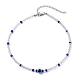 Collier de perles en résine et mauvais œil en acrylique pour femme NJEW-JN04638-4