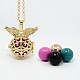 Brass Chime Ball Cage Pendant Necklaces NJEW-F053-05G-1