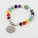 Multi-Color Gemstone Chakra Charm Bracelets BJEW-JB01691-2