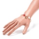 Bracelet à breloques en alliage d'émail rose de vie BJEW-JB08671-3