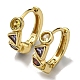 Rack Plating Brass Triangle Hoop Earrings with Cubic Zirconia EJEW-D063-06G-1