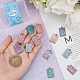 CHGCRAFT 12Pcs 6 Style Tarot Card Charms Rack Plating Rainbow Color Tarot Charms Bulk Rectangle Alloy Charm Pendants for Personalized Jewelry Making FIND-CA0004-52-3