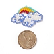 手作りミユキシードビーズ  織機模様  雲と虹  カラフル  30x44x1.8mm PALLOY-MZ00010-2