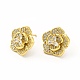Rack Plating Brass Micro Pave Cubic Zirconia Stud Earrings for Women EJEW-H091-13G-1