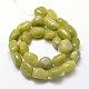 Hebras de cuentas de pepitas de jade de oliva natural G-L288-15-2
