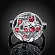Laiton exquis anneaux strass tchèque doigt de fleurs pour les femmes RJEW-BB02033-7-2