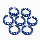 スプレー塗装された合金カフリング  オープンリング  カドミウムフリー＆鉛フリー  カーブチェーン形状  ブルー  usサイズ5 1/2(16.1mm) RJEW-T011-11-RS-1