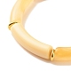 Bracelet extensible en perles de tube incurvé en acrylique bicolore BJEW-JB07971-02-5