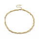 304 женское плетеное ожерелье из кубинских звеньев из нержавеющей стали NJEW-P271-04G-1