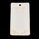 ゴールドスタンプ紙ジュエリーディスプレイカード  花柄のネックレスとイヤリングのディスプレイカード  長方形  フローラルホワイト  12.8x6.9x0.05cm  穴：7mmと2mm CDIS-M005-08-1