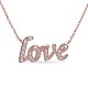 TINYSAND 925 Sterling Silver Cubic Zirconia Love Pendant Necklace TS-N376-RG-1