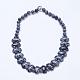 Flocon de neige naturelle colliers de perles obsidienne NJEW-G920-04-1
