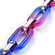 Chaînes de câble en acrylique opaque bicolore faites à la main AJEW-JB00635-03-2