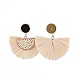 Raffia Tassel Dangle Earrings Studs EJEW-JE03069-01-2