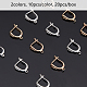SUPERFINDINGS 20pcs Hypoallergenic Earring Hooks Sliver Golden Brass Hoop Earrings with Open Loop for Jewelry Making 17x13mm KK-FH0001-14-5