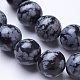 Naturschneeflocke Obsidian Perlen Stränge G-D855-11-8mm-3
