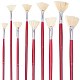 GORGECRAFT 9Pcs Fan Paint Brushes Set Artist Professional Fan Paintbrushes Bristle Hair Brushes with Dark Red Wooden Handle for Oil Acrylic Watercolor Painting Art Beginners Stationery Supplies AJEW-GF0004-56-1