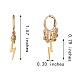 Латунные серьги-кольца Huggie с подвесками и молниями EJEW-SW00001-01-7