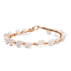 Bracelet de perles tressées en pierre de lune blanche naturelle BJEW-JB07997-01-1
