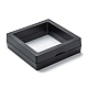 正方形の透明なpe薄膜サスペンションジュエリーディスプレイボックス  リングネックレスブレスレットイヤリング収納用  ブラック  7x7x2cm CON-D009-01B-03-2