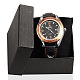 ステンレス鋼の革の腕時計  クオーツ時計  ブラック  260x17~20mm  ウォッチヘッド：45x52x13.5mm WACH-A002-21-6