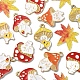 20 pièces 5 pendentifs en émail d'alliage de thème d'automne de style ENAM-FS0001-54-4