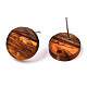Resin & Walnut Wood Stud Earring Findings MAK-N032-007A-G01-3