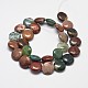 Flat Round Natural Indian Agate Bead Strands G-M257-14mm-03-2