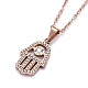304 Stainless Steel Pendant Necklaces NJEW-I232-20RG-2