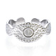 304 открытое манжетное кольцо из нержавеющей стали для женщин RJEW-N040-27-2