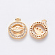 Brass Micro Pave Cubic Zirconia Charms KK-T049-046G-NF-2
