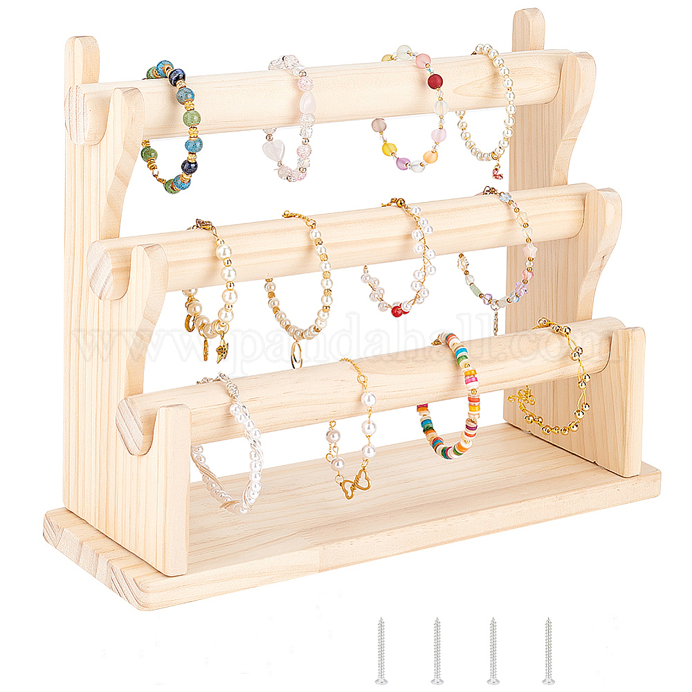 Shop FINGERINSPIRE Wood 3 Tier Detachable Bracelet Holder Bangles