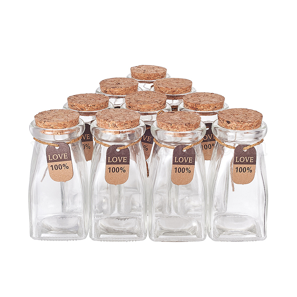 Shop Benecreat 10 Pack 100ml Glass Favor Jars With Cork Lids For