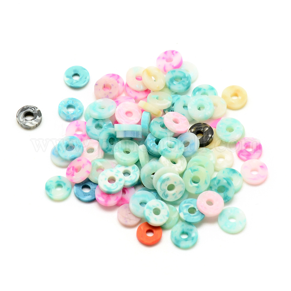 Craftdady 3800 perline in argilla polimerica Heishi 8 mm, disco rotondo piatto per collana boho braccialetto gioielli per fare indiano rosso