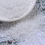Cuentas de rocailles redondas miyuki, Abalorios de la semilla japonés, (rr420) ceilán perla blanca, 11/0, 2x1.3mm, agujero: 0.8 mm, aproximamente 5500 unidades / 50 g