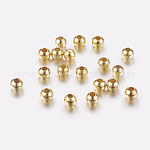 Perles séparateurs en laiton, transparente, ronde, or, 3mm, Trou: 1~1.2mm, environ 400 pcs/20 g