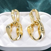Серьги-гвоздики из латуни с подвесками EJEW-R025-13G