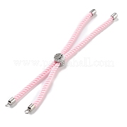 Серебряные браслеты из витого нейлонового шнура DIY-B066-03P-08