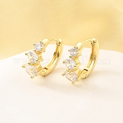 Латунные серьги-кольца из прозрачного кубического циркония EJEW-Z121-06G