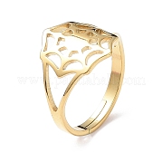 Ion Plating(IP) 304 Stainless Steel Spider Web Adjustable Rings for Women RJEW-I097-07G