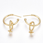 Brass Stud Earring Findings KK-T038-315G