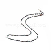 Placage ionique (ip) 304 collier chaîne singapour en acier inoxydable pour hommes femmes NJEW-K245-013D