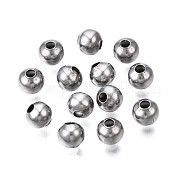 Круглые бусины из нержавеющей стали марки 304 STAS-TAC0004-6mm-P
