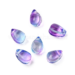 Abalorios de vidrio, lágrima, violeta oscuro, 6x4x4mm, agujero: 1 mm