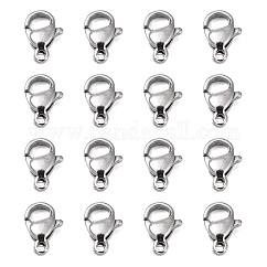 Fermoirs mousquetons en acier inoxydable chirurgical 316 poli résistant au ternissement, fermoirs à gâchette de perroquet, couleur inoxydable, 10x6x3.5mm, Trou: 1mm