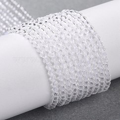 Abalorios de vidrio transparente hebras, reronda facetas, Claro, 2mm, agujero: 0.8 mm, aproximamente 160~178 pcs / cadena, 13.58 ~14.17 pulgada (34.5~36 cm)
