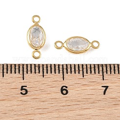 Ciondoli a connettore ovali in ottone con pavé di zirconi cubici Shegrace&nbsp;XGRQ2O560-439A-G