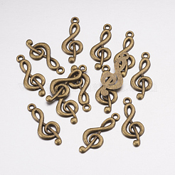 Pendenti a chiave di violino in lega di stile tibetano&nbsp;X-TIBEP-R315-AB-FF
