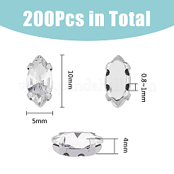 200 pezzo di strass da cucire a forma di occhio di cavallo&nbsp;RGLA-DC0001-07A