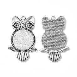 Tibetischer Stil Legierung Strass Anhänger Fassungen für Cabochon&nbsp;TIBEP-4494-AS-FF